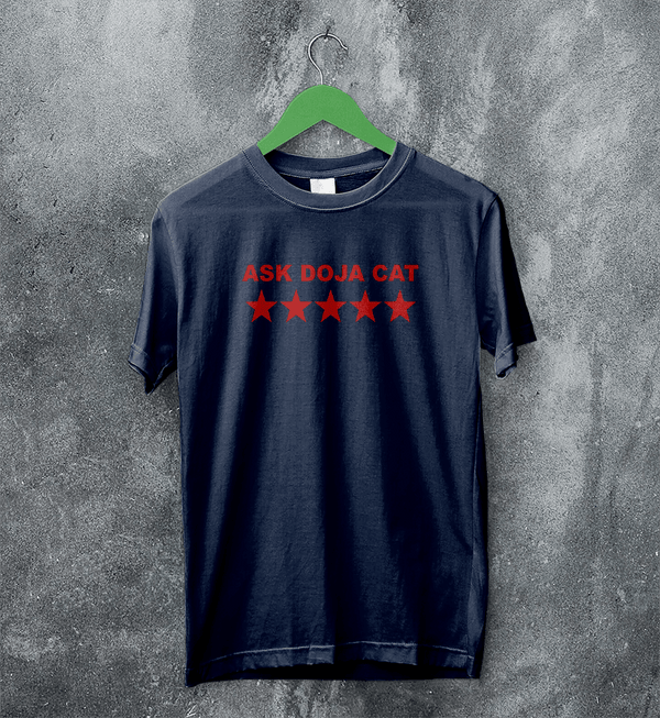 Doja Cat Fans T-Shirt 5 Star Doja Cat Shirt Pop Music Rapper Tee - Navy Blue - WorldWideShirt