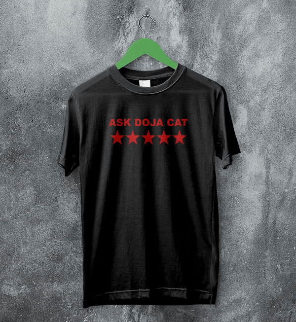Doja Cat Fans T-Shirt 5 Star Doja Cat Shirt Pop Music Rapper Tee - Black - WorldWideShirt