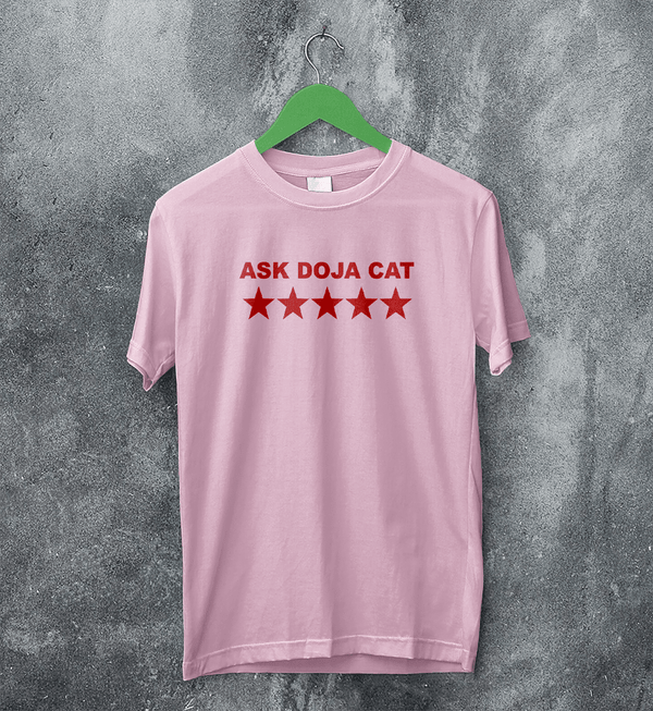 Doja Cat Fans T-Shirt 5 Star Doja Cat Shirt Pop Music Rapper Tee - Light Pink - WorldWideShirt