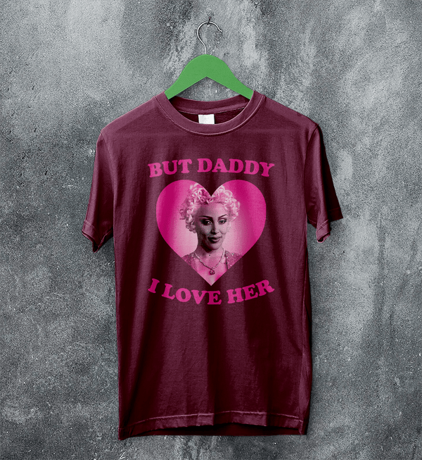 Doja Cat T-Shirt Rap Doja Cat Lover Shirt Doja Daddy I Love Her Rapper Tee - Red Maroon - WorldWideShirt