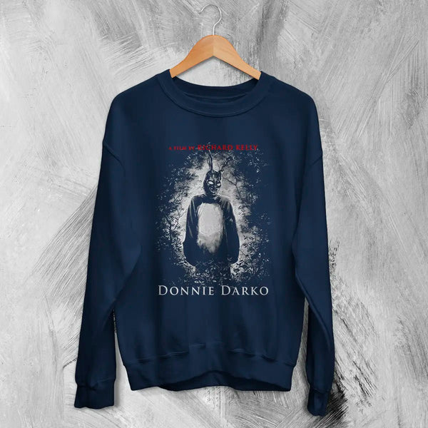 Donnie Darko Frank Rabbit Sweatshirt Film Donnie Darko Shirt Thriller Bunny Costume Crewneck - Navy Blue - WorldWideShirt