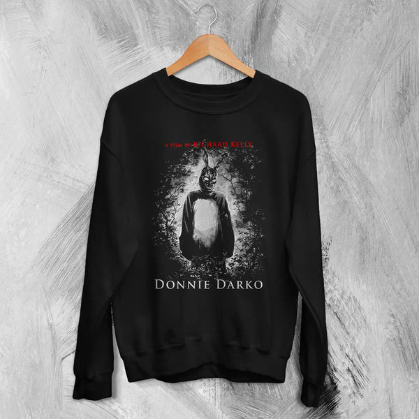 Donnie Darko Frank Rabbit Sweatshirt Film Donnie Darko Shirt Thriller Bunny Costume Crewneck - Black - WorldWideShirt