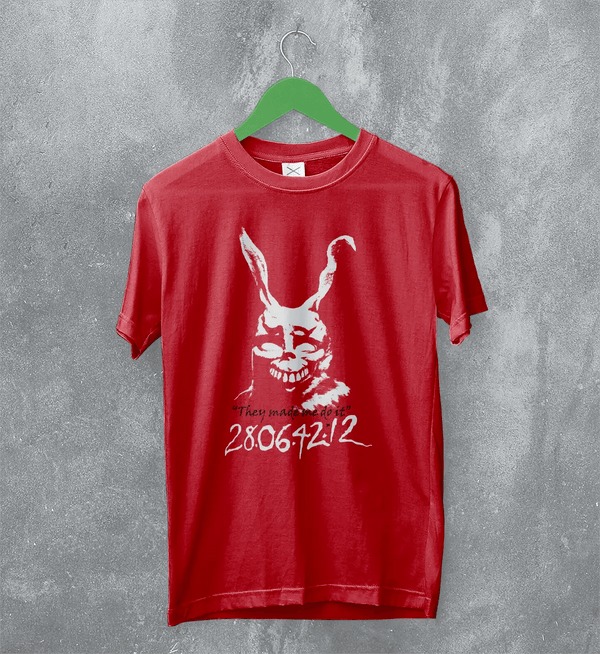 Donnie Darko Frank Rabbit T-Shirt Donnie Darko Shirt They Do It Movie Tee - Red - WorldWideShirt