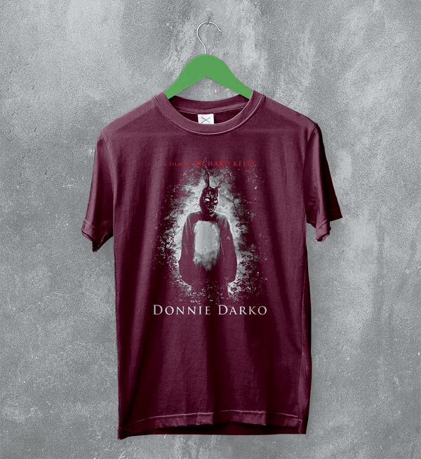 Donnie Darko Frank Rabbit T-Shirt Film Donnie Darko Shirt Thriller Bunny Costume Tee - Red Maroon - WorldWideShirt