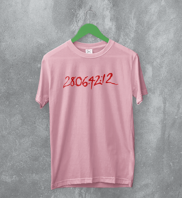Donnie Darko T-Shirt Countdown Time Shirt 28:06:42:12 Donnie Movie Tee - Light Pink - WorldWideShirt
