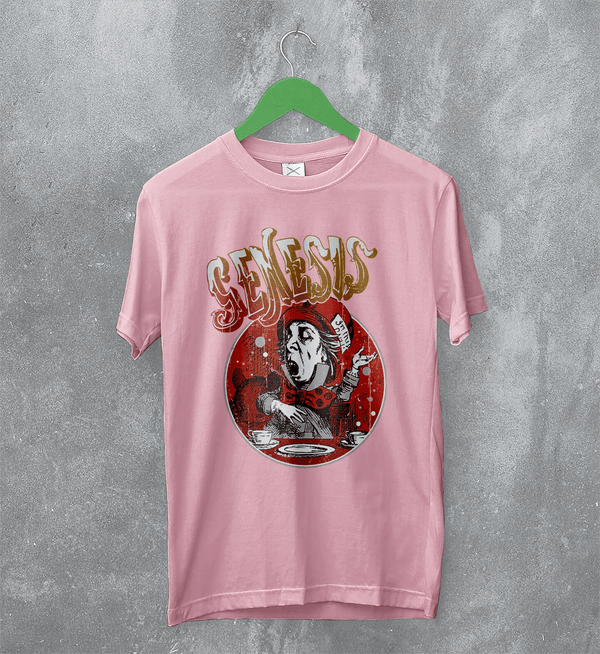 Genesis Band T-Shirt Tour Concert Genesis Shirt Scremo Dinner Tee - Light Pink - WorldWideShirt