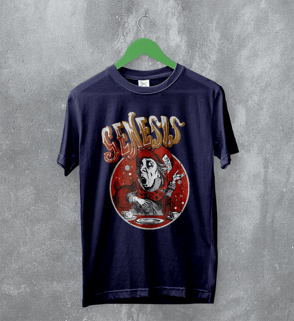 Genesis Band T-Shirt Tour Concert Genesis Shirt Scremo Dinner Tee - Navy Blue - WorldWideShirt