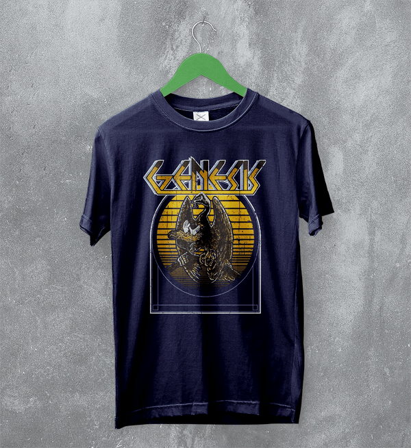 Genesis Dragon T-Shirt Art Genesis Shirt Rock Music Tee - Navy Blue - WorldWideShirt