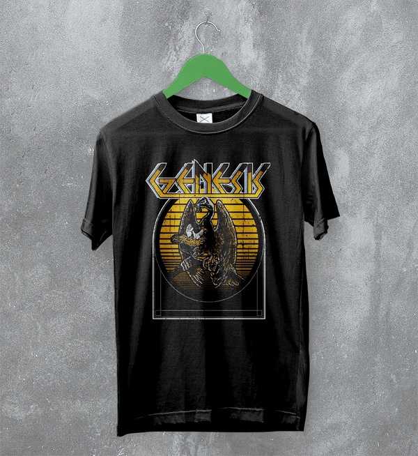 Genesis Dragon T-Shirt Art Genesis Shirt Rock Music Tee - Black - WorldWideShirt