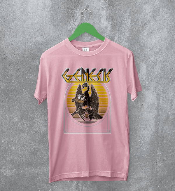 Genesis Dragon T-Shirt Art Genesis Shirt Rock Music Tee - Light Pink - WorldWideShirt