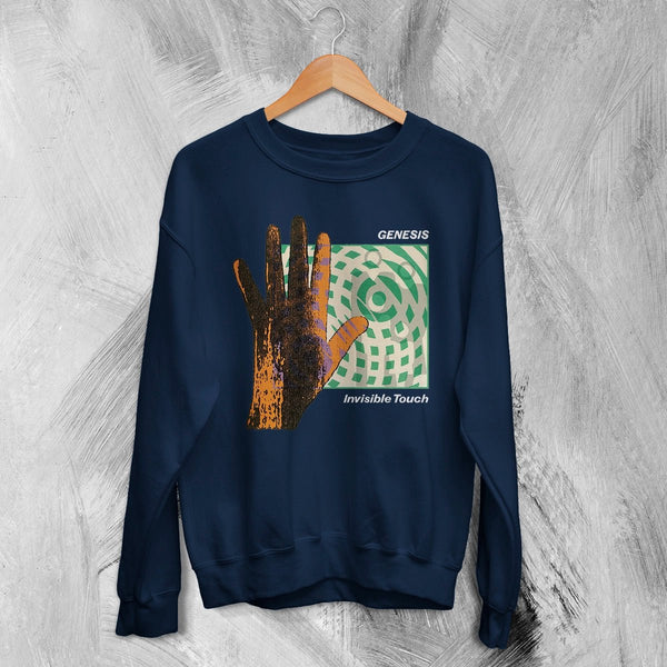 Genesis Invisible Touch Sweatshirt Rock Genesis Shirt 90s Album Music Crewneck - Navy Blue - WorldWideShirt