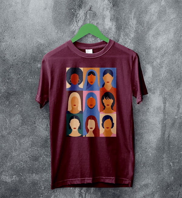 Girls Relations T-Shirt Women's Day Shirt Club Feminist Tee Strong Women Gift - Red Maroon - WorldWideShirt