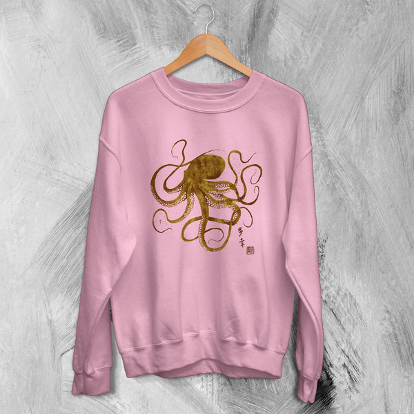 Gyotaku Traditional Art Sweatshirt Japan Octopus Sweater Gyotaku Fish Print - WorldWideShirt