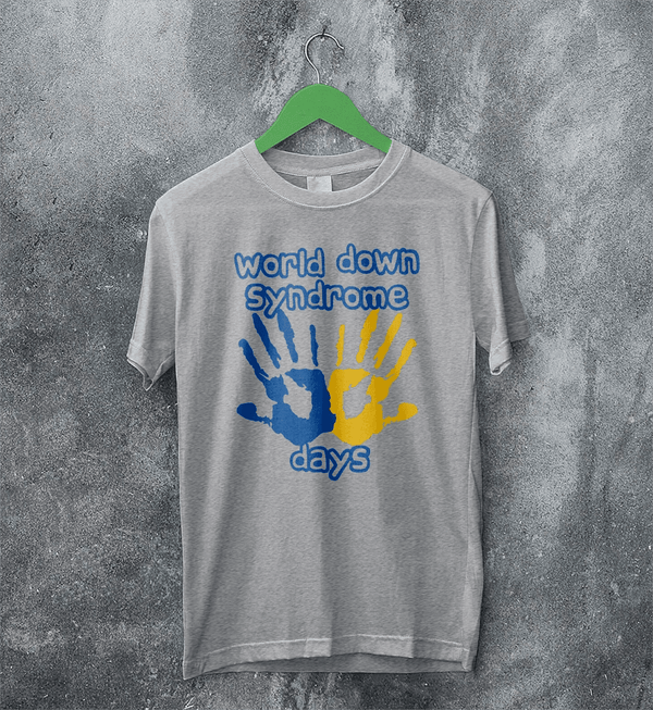 Handprint T-shirt World Down Syndrome Day Shirt Down Syndrome Tee - Sport Grey - WorldWideShirt