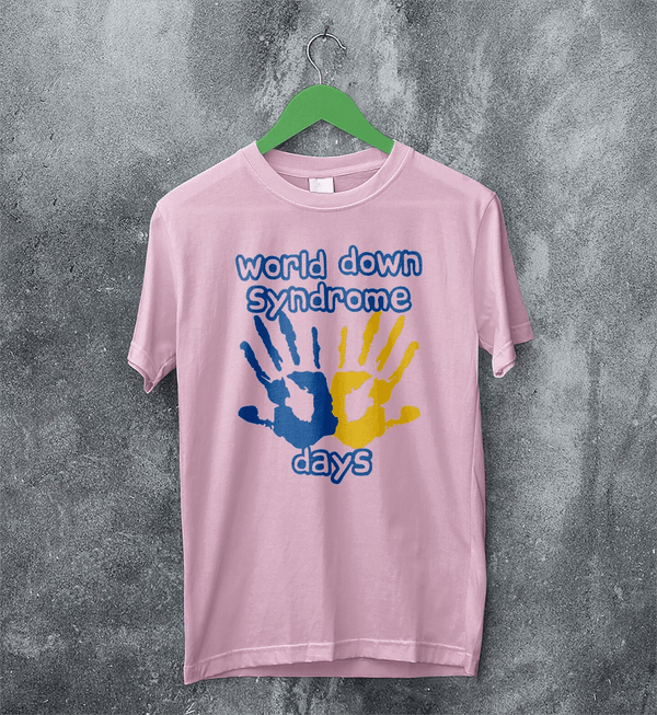Handprint T-shirt World Down Syndrome Day Shirt Down Syndrome Tee - Light Pink - WorldWideShirt