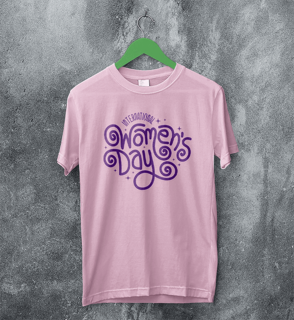 International Women's Day T-Shirt Typography Women Shirt Girl Aesthetic - Light Pink - WorldWideShirt