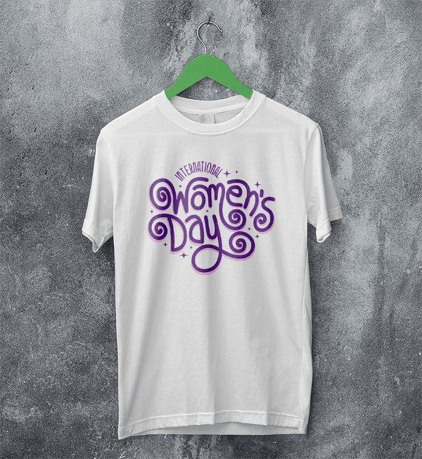 International Women's Day T-Shirt Typography Women Shirt Girl Aesthetic - White - WorldWideShirt