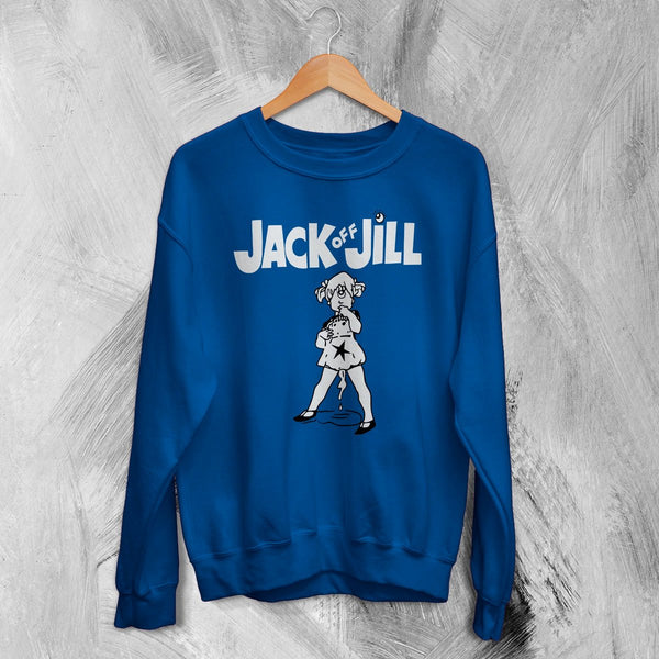 Jack Off Jill Devil Goth Sweatshirt Gothic Lolita Jack Off Jill Shirt Oni Artsy Crewneck - Royal Blue - WorldWideShirt