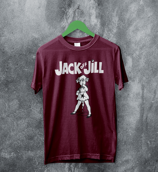 Jack Off Jill Devil Goth T-Shirt Gothic Lolita Jack Off Jill Shirt Oni Artsy Tee - Red Maroon - WorldWideShirt