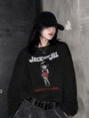 Jack Off Jill Grrrl Sweatshirt Daddys Little Cannibal Jack Off Jill Shirt Goth Artsy Crewneck - Black - WorldWideShirt