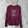 Jack Off Jill Sweatshirt Love Goth Jack Off Jill Shirt Gothic Simple Artsy Crewneck - Red Maroon - WorldWideShirt