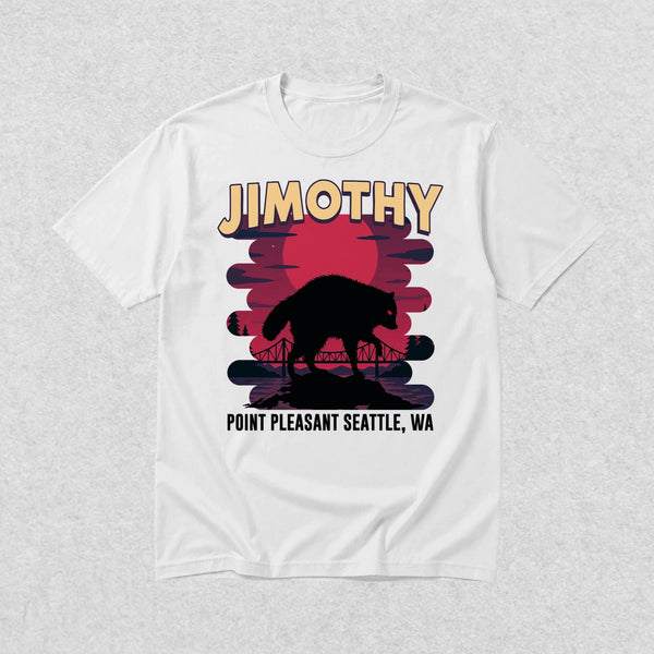 Jimothy Seattle T-Shirt Jimothy The Raccoon Shirt Cool Wild Animals Tee - White - WorldWideShirt