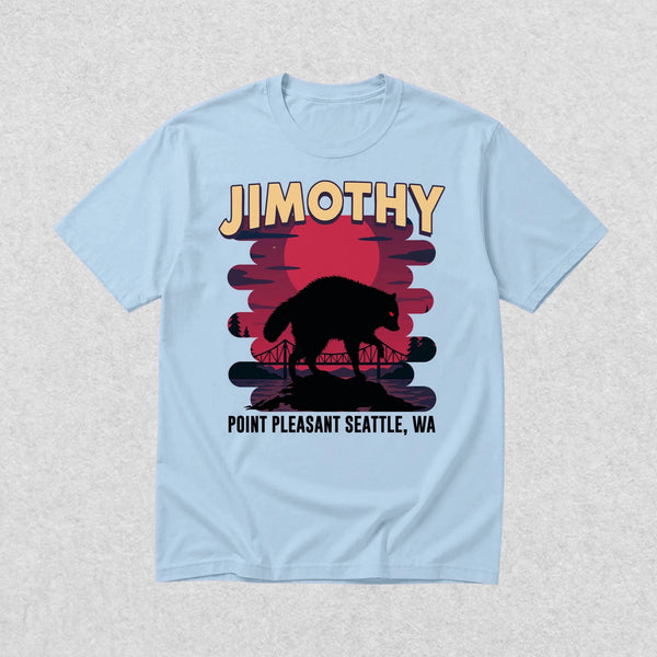 Jimothy Seattle T-Shirt Jimothy The Raccoon Shirt Cool Wild Animals Tee - Light Blue - WorldWideShirt