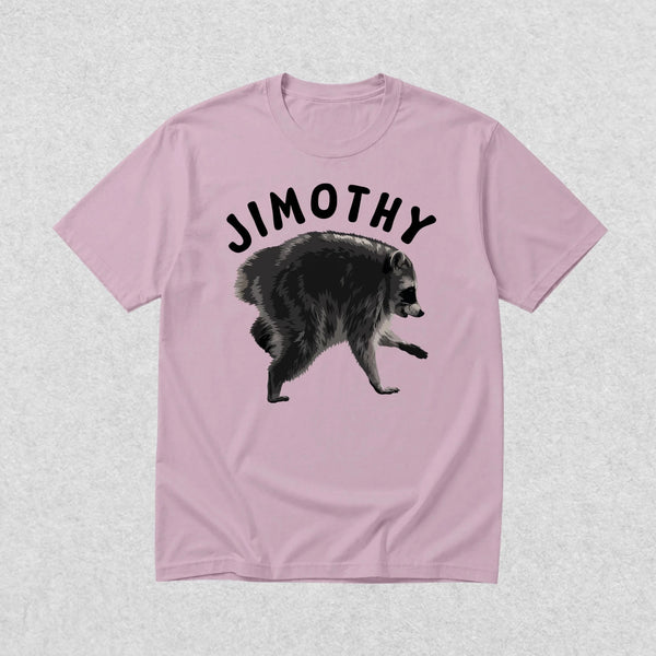 Jimothy T-Shirt Wild Raccoon Lover Shirt Love Jimothy Animals Seattle Tee - Light Pink - WorldWideShirt