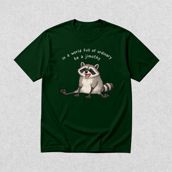Jimothy The Raccoon T-Shirt Seattle Ordinary World Shirt Jimothy Wild Lover Tee - Forest Green - WorldWideShirt