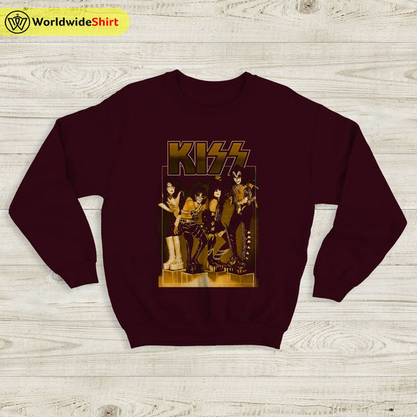 Kiss Band Poster Vintage 90's Sweatshirt Kiss Band Shirt Music Shirt - WorldWideShirt