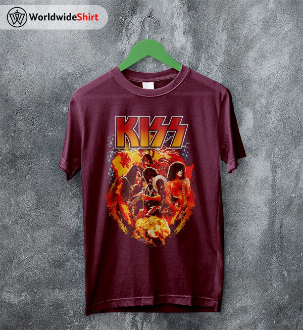 Kiss Band Tour Vintage 90's T Shirt Kiss Band Shirt Music Shirt - WorldWideShirt