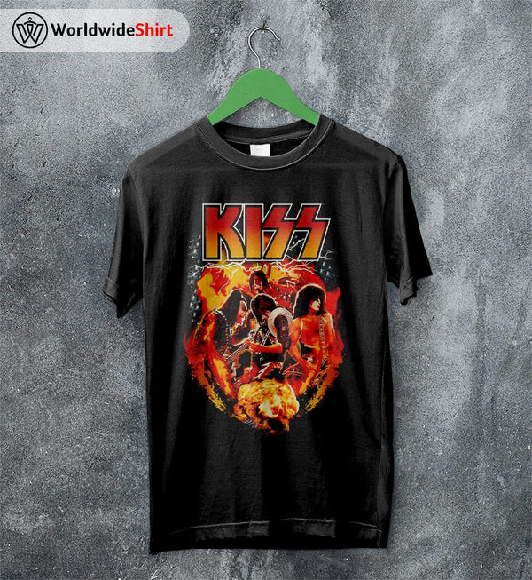 Kiss Band Tour Vintage 90's T Shirt Kiss Band Shirt Music Shirt - WorldWideShirt