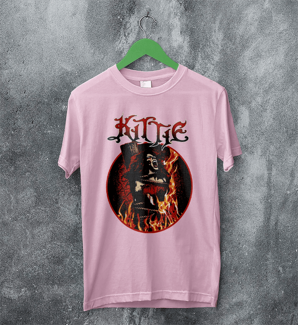 Kittie Female Band T-Shirt Metalcore Girl Kittie Band Shirt Heavy Metal Music Tee - Light Pink - WorldWideShirt