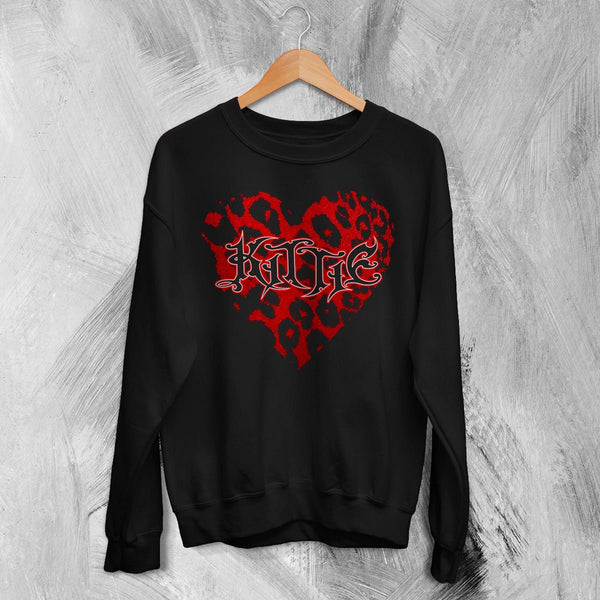 Kittie Love Logo Sweatshirt Metalcore Kittie Band Shirt Love Heavy Metal Crewneck - Black - WorldWideShirt