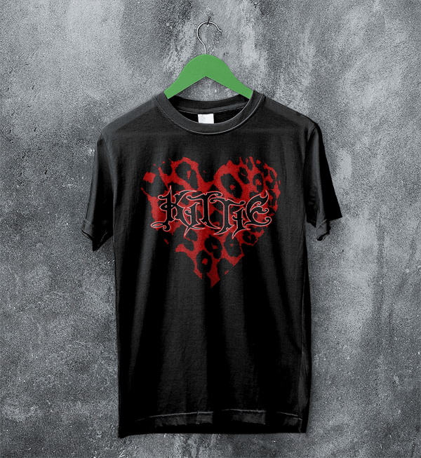 Kittie Love Logo T-Shirt Metalcore Kittie Band Shirt Love Heavy Metal Tee - Black - WorldWideShirt