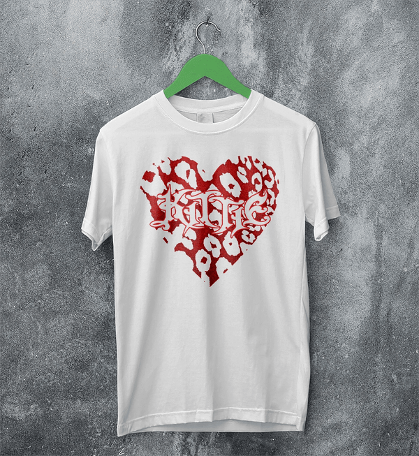Kittie Love Logo T-Shirt Metalcore Kittie Band Shirt Love Heavy Metal Tee - White - WorldWideShirt