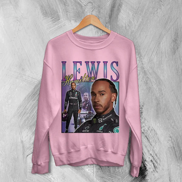 Lewis Hamilton Sweatshirt Bootleg F1 Shirt MBE Sport FREng British Racing Merch - Light Pink - WorldWideShirt