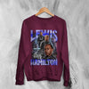 Lewis Hamilton Sweatshirt MBE Bootleg F1 Shirt FREng British Racing Driver Merch - Red Maroon - WorldWideShirt