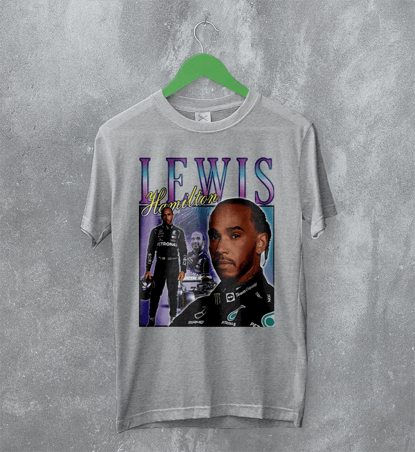 Lewis Hamilton T-Shirt Bootleg F1 Shirt MBE Sport FREng British Racing Merch - Sport Grey - WorldWideShirt