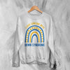 Love Down Syndrome Sweatshirt World Down Syndrome Day Shirt Rainbow Crewneck - White - WorldWideShirt