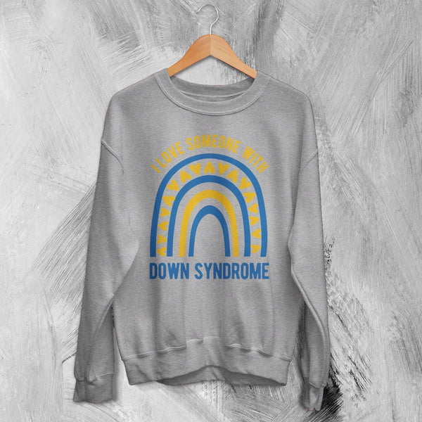 Love Down Syndrome Sweatshirt World Down Syndrome Day Shirt Rainbow Crewneck - Sport Grey - WorldWideShirt