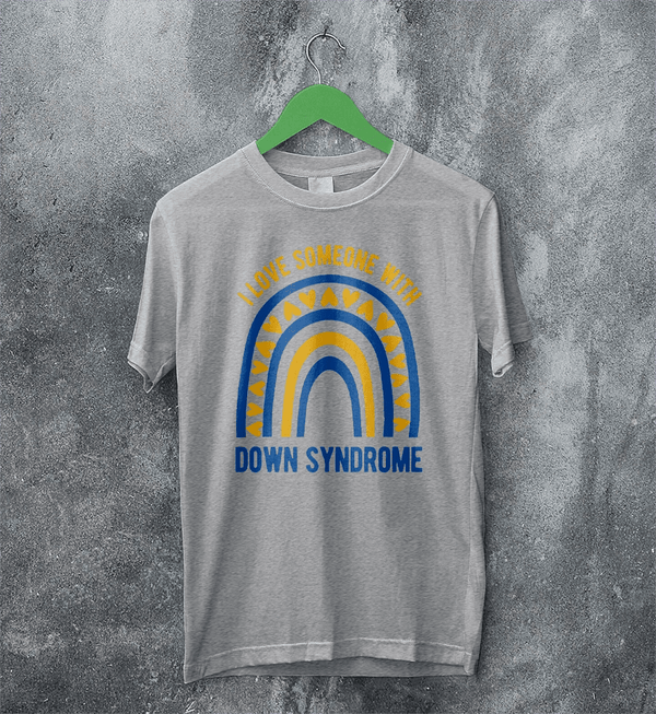 Love Down Syndrome T-shirt World Down Syndrome Day Shirt Rainbow Tee - Sport Grey - WorldWideShirt