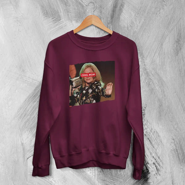 Mean Girls Cool Mom Sweatshirt Funny Mean Girls Shirt MOM Comedy Movie Crewneck - Red Maroon - WorldWideShirt