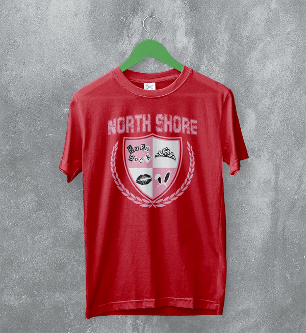 Mean Girls North Shore T-Shirt High School Mean Girls Shirt Romcom Movie Tee - Red - WorldWideShirt