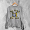 MICHIGAN University Sweatshirt Football Logo Shirt Michigan Football Merch - Sport Grey - WorldWideShirt