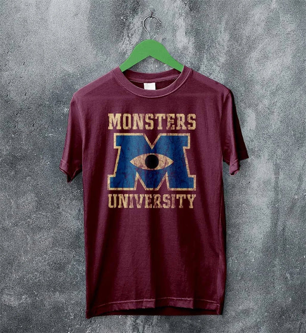 Monsters University Logo T-shirt Monsters Inc Shirt Monsters University - Red Maroon - WorldWideShirt