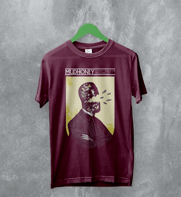 Mudhoney Concerde T-Shirt Grunge Concert Mudhoney Shirt Tour Music Merch - Red Maroon - WorldWideShirt