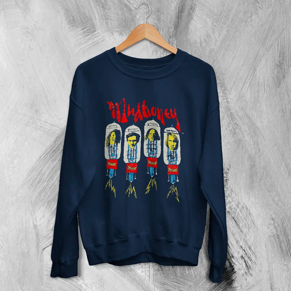 Mudhoney Thud Sweatshirt 90s Grunge Tour Band Mudhoney Shirt Music Merch - Navy Blue - WorldWideShirt