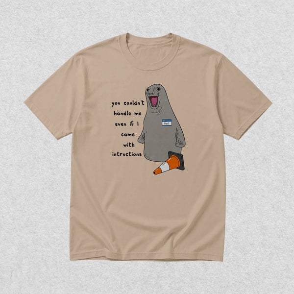 Neil The Seal T-Shirt Dont Control Me Shirt Neil The Seal Viral Animal Lover Tee - Sand - WorldWideShirt