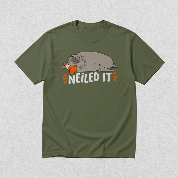 Neil The Seal T-Shirt Neiled IT Shirt Neil The Seal Viral Animal Lover Tee - Millitary - WorldWideShirt